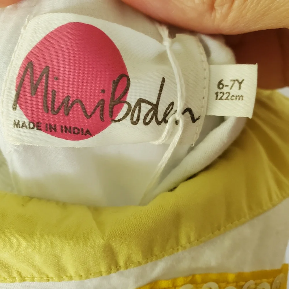 Mini Boden, Girl's Lemon Dress, Size 7 Y - Picture 4 of 5
